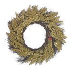 Golden Glitter Christmas Wreath 50CM