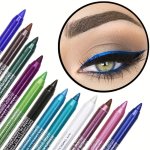 14-COLOR Colourful Eyeliner Pen High Pigmented Pearly Glitter Shimmer Metallic Finish Smokey Punk Gothic Style Eyeliner Long Las