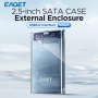 Eaget 6.35 Cm Hdd/ssd External Enclosure USB 3.0 To Sata Portable Clear Case Tool-free Installation Uasp Supported 5GBPS High-speed Transfer Fits Up To 6TB