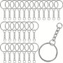 20pcs Silver Keychain Ring Open Jump Ring Round Keychain Rings Bulk For Craft Making Jewelry
