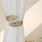 1PC 2PCS Bohemian Metal Alloy Leaf Curtain Tiebacks Elegant Curtain Buckles Decorative Drapery Holdbacks