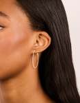 Goldair Gold Plated Surgical Steel Textured Hoop Earrings 40 Mm