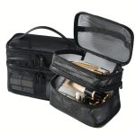 Portable Mesh Double Layer Cosmetics Bag Outdoor Large Capacity Toiletry Bag Travel Storage Bag Wash Bag