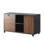 90CM Wood 3 Locking Drawer Large Filing Cabinet Storage Cupboard Locker