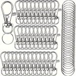 50PCS Key Chain Hooks With Key Rings Key Chain Clip Hooks With Rings Used For Diy Hanging Rope Jewelry Keychain Making 25 Metal