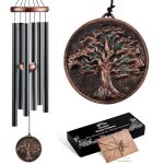 Gabzart Wind Chimes For Outside Vintage Deep Tone Tree Of Life Wind Chime For Dad Meaningful Birthday Gift For Men Garden Patio