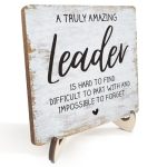 Decorative Desk Decor Motivational Leader Gift Positive Thank You Gifts Appreciation Plaque With Wooden Stand Inspirational Wood