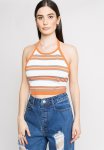 Knitted Tank Top - Orange & Blue Stripes