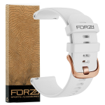 Elite 20MM Quick Release Watch Strap - Garmin - White - Rose Gold Buckle
