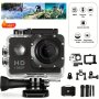 1080P HD On-dash Sports Camera With 2-INCH LED Display 170 Wide Angle Lens Driver-side Orientation 400MAH Rechargeable Battery Push Button Control Waterproof Case Includes