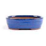 Assorted Glazed Bonsai Pots 6" - Blue Oval 15 X 11 X 5CM