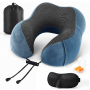 Travel Memory Foam Neck Pillow With Storage Bag Sleep Mask And Earplugs