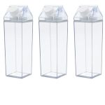 Milk - Water - Juice Clear Plastic Water Bottle 1L - Pack Of 3