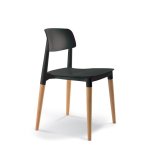 Fresha Fresh Polyprop Chair With Solid Wood Legs - White Black Grey - White