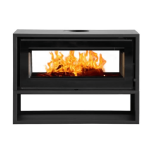 950 Double Sided With Log Base Closed Combustion Freestanding Fireplace