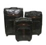 Mooistar Set Of 3 Pu Leather Travel Suitcases 28'24'22'INCH-BLACK