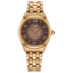 Classic Rose-gold Tone Eco-drive Women's Brown Dial Watch