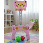 Kids Cartoon-themed Indoor Basketball Hoop Set With Hanging Backboard
