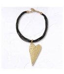 Giant Heart Multi String Necklace - Gold Free