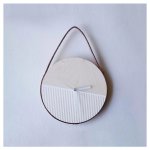 Diagonal White Lines Nordic Clock