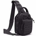 Multi-purpose Tactical Shoulder Bag With Loops - Black