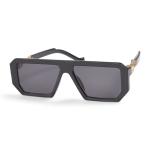 Black Gold Retro Squared Frame Sunglasses