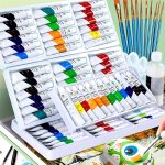 Professional Acrylic Paint Set - 24 Vibrant Colors Multi-purpose Art Pigments For Painting On Canvas Walls & Clothes 5ML Tubes -