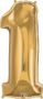 Foil Balloon - Number 1 Metallic Gold 96CM