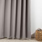 Woven Blockout Taped Curtain Grey - Longer Length 270CM W X 250CM L