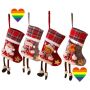 Christmas Stockings Santa Claus & Heart Stickers For Home Decoration 4 Set