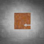 Entrance To The Left Sign - Rust - Powder Coated Aluminum