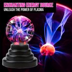 1PC Plasma Globe Lamp Interactive Electronic Touch And Sound Sensitive Lightning And Tesla Coil Glass Stem Lava Lamp Halloween C