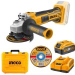 Ingco - Cordless Angle Grinder - 20V - 115MM With Carry Case Kit