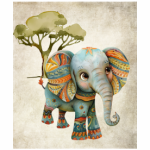 Fabric Paint Tote Quirky Safari Elephant