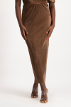 Tessa Plisse Maxi Skirt - Pinecone - M