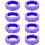 8PCS Silicone Wheels Cover Luggage Suitcase Wheels Protector Cover Trolley Case Wheels Cover Sleeve Noise Castor Shock-proof Sui