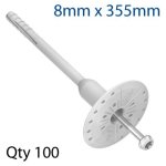 Uni Screw-in Facade Fixings +plain Screw 8-355 Box Of 100