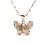 DESTINY Butterfly Wish Necklace With Swarovski Crystals - Rose