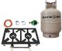 2 Plate Gas Burner 4 Legged And 5KG Gas Cylinder