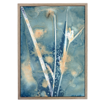 Botany Blue 4 Art Print - A0 Framed Canvas With Natural Wood Frame