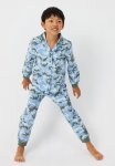 Cotton On William Long Sleeve Pyjama Set - Dusty Blue & Camo
