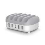 Orico 5 Port Tablet smartphone USB Charging Station - White