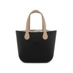 Light Stone Print Gold Zip Handbag In Black - Black Onesize