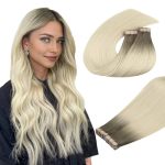 Doores Real Human Hair Extensions Light Ash Brown To Ash Blonde 12 Inch 80G 40PCS Straight Remy Hair