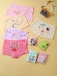 Random 3 Pcs Cute Soft And Breathable Animal Print Girls' Boxer