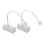 2 Pcs Telephone Splitter Adapter PC Detachable Line Connector For Easy