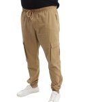 Mens Elasticated Cuff Cargo Pants - 54 Khaki