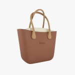 Beige Print Handbag In Tan - Tan Onesize