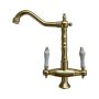 GBB023- Brushed Gold Large Spout Dual-lever Swivel Mixer