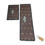 Smte Durable Rubber Bathroom Floor Mat & Keyring Brown With Keychain
